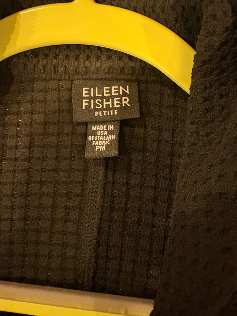 Eileen Fisher  Waffle Weave Knit Jacket Blazer cardigan Sz M black - Picture 3 of 5